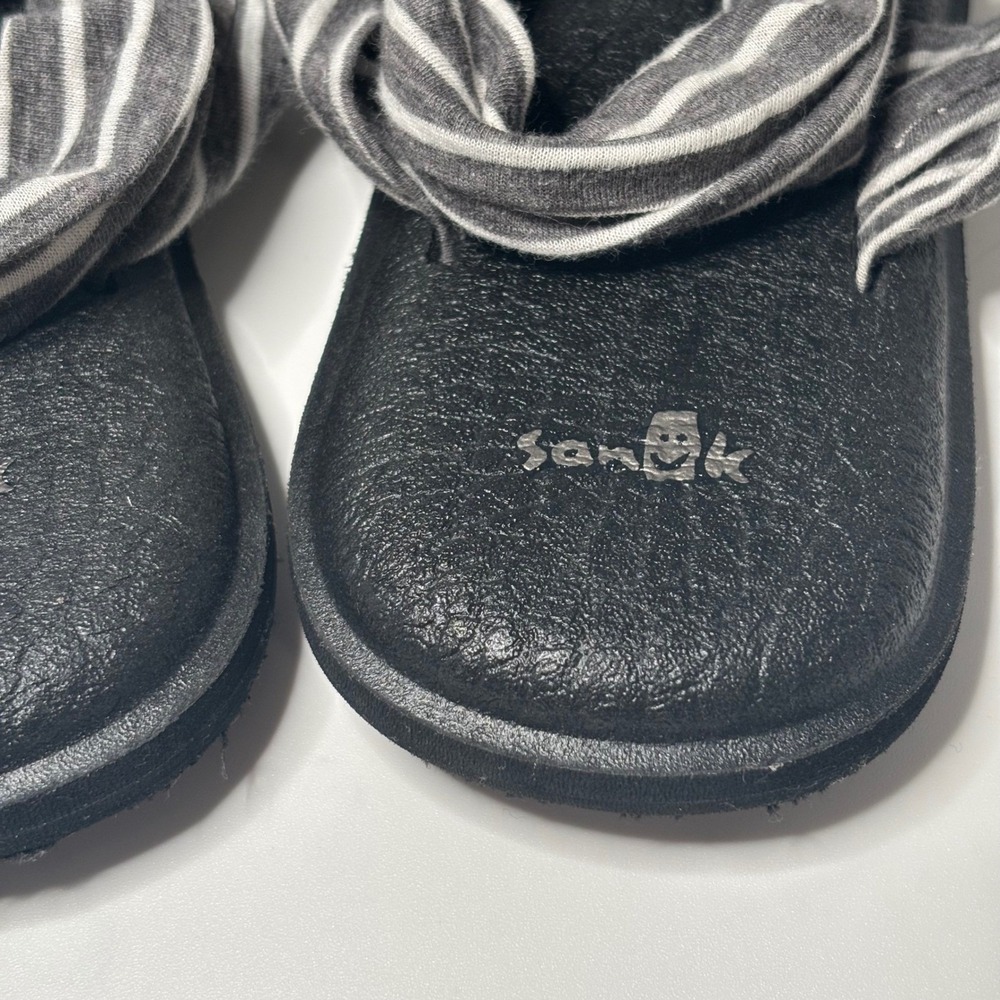 Sanuk Yoga Sling 2 Sandals Womens 10 Grey White Striped NWOT SWS10535 - Picture 7 of 8
